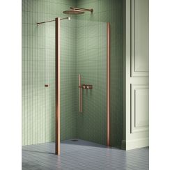New Trendy New Soleo Copper Brushed Begehbare Duschwand 120 cm kupfer gebürstet/durchsichtiges Glas K-2123