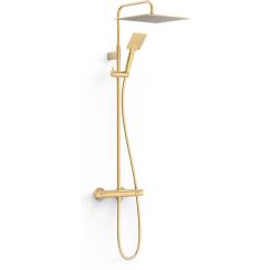 Tres Over-Wall Duschset Wandmontage mit Thermostat mit Regenbrause gold 19038702OM