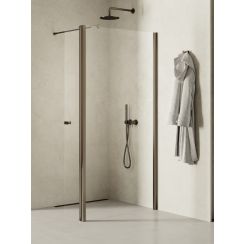 New Trendy New Soleo Gunmetal Brushed Begehbare Duschwand 120 cm graphit gebürstet/durchsichtiges Glas K-2279