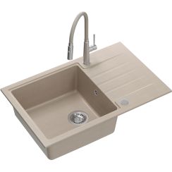 Quadron Peter waschbecken mit wasserhahn beige/stahl HCQP7850BEZK_3922505BSBE