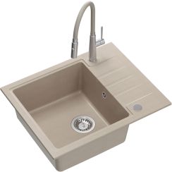 Quadron Peter waschbecken mit wasserhahn beige/stahl HCQP6250BEZK_3922505BSBE