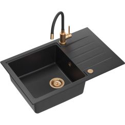 Quadron Peter waschbecken mit wasserhahn schwarz/schwarz HCQP7850CZK_3323503PVDC1