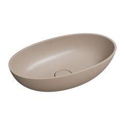 Omnires Shell M+ Waschbecken 60x35 cm oval Aufsatzwaschbecken braun/beige SHELLUNDB