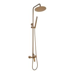 Invena Neri Plus Duschset Wandmontage mit Regenbrause kupfer AU-P9-B14