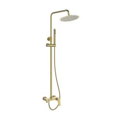 Invena Alonia Duschset Wandmontage mit Regenbrause gold AU-70-D09