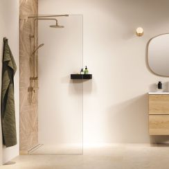 Sealskin Pure Begehbare Duschwand 120 cm gold gebürstet/durchsichtiges Glas PU011206495100