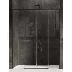 New Trendy Prime Black Duschtüren 200 cm Schiebe- schwarz Matte/durchsichtiges Glas D-0347A