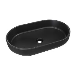 Comad River 2 Waschbecken 55x35 cm oval Aufsatzwaschbecken schwarz RIVER 2 BLACK MATT UN 55 ( E-6594 )