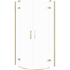 Cersanit City Dusche 80x80 cm halbrund gold Glanz/durchsichtiges Glas S584-074