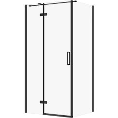Cersanit City Dusche 100x80 cm rechteckig schwarz Matte/durchsichtiges Glas S584-097