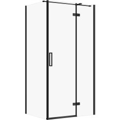 Cersanit City Dusche 100x80 cm rechteckig schwarz Matte/durchsichtiges Glas S584-096