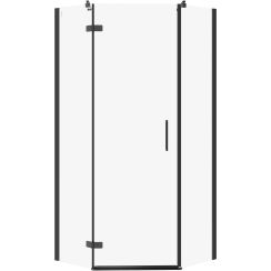 Cersanit City Dusche 90x90 cm schwarz Matte/durchsichtiges Glas S584-083