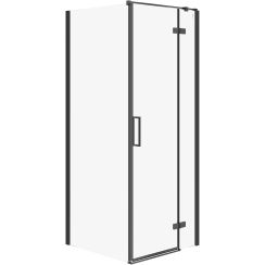 Cersanit City Dusche 80x80 cm quadratisch schwarz Matte/durchsichtiges Glas S584-107