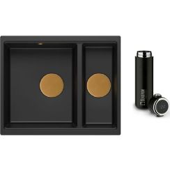 Set GraniteQ-Spüle Quadron Logan HCQL5646U7-C1_U, Thermobecher Quadron M0051