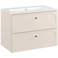 Set Kabinett Comad Donna Sand DONNA SAND 82-80-46-2S, Waschbecken Comad Fly FLY WHITE GLOSS UM 80-46 DP ( E-8073-80 )