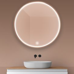 Oltens Nordlis Spiegel 100x100 cm rund mit Beleuchtung mit Spiegelheizung 64102610