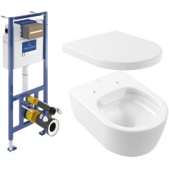 Satz toilettenschüssel Villeroy & Boch Avento 5656R001, unterputzrahmen Villeroy & Boch ViConnect 92099600, 9M77C101