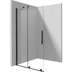 Deante Prizma Begehbare Duschwand 140 cm schwarz Matte/durchsichtiges Glas KTJ_N34R