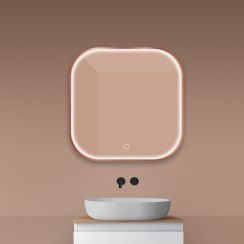 Oltens Nordlis Spiegel 80x80 cm quadratisch mit Beleuchtung mit Spiegelheizung 64122610