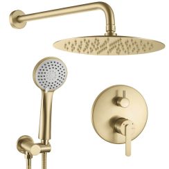 Rea Ontario Duschset Unterputz mit Regenbrause gold REA-P5502