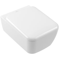 Villeroy & Boch Skyla wc-schüssel mit absenkautomatik-sitz hängend Rimless mit Wirbelspülung weiß Glanz 4682CL01