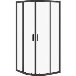 Cersanit Arteco Dusche 90x90 cm halbrund schwarz Matte/durchsichtiges Glas S913-014
