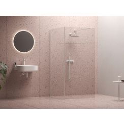 Ravak Walk-In Corner Eine Reihe von Wänden 120 cm weiß Matte/durchsichtiges Glas GW1CG4E0SZ1