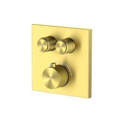 Oltens Onega Badewannen- und Duscharmatur Unterputz mit Thermostat goldgebürstet 34602810