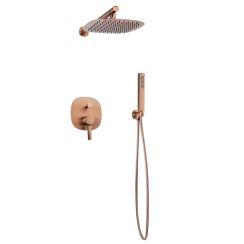 Invena Glamour Duschset Unterputz mit Regenbrause kupfer BS-02-014