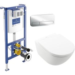 Satz zestaw miska z deską Villeroy & Boch Subway 3.0 4670TS01, unterputzrahmen Villeroy & Boch ViConnect 92242700, 92249061