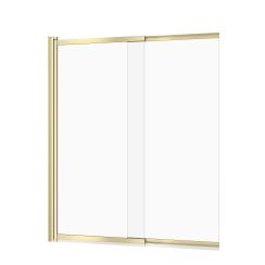 Cersanit Larga Badewannenabtrennung 115 cm zweigeteilt gold Matte/durchsichtiges Glas S164-071