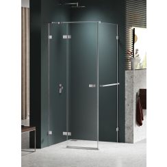 New Trendy Avexa Nickel Brushed Dusche 120x120 cm quadratisch nickel gebürstet/durchsichtiges Glas EXK-8685