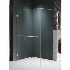 New Trendy Avexa Nickel Brushed Begehbare Duschwand 130 cm nickel gebürstet/durchsichtiges Glas EXK-8724