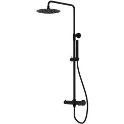LaVita Spark Duschset Wandmontage mit Regenbrause schwarz 5900378342298