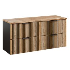 Set Kabinett Comad Xilo XILO BLACK WOTAN 82-60-D-2S, Naphtha-Arbeitsplatte Comad Nature Wotan NATURE WOTAN 89-120-46 M