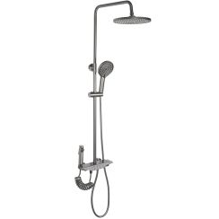 Rea Savio Duschset Wandmontage mit Regenbrause graphit REA-P8412