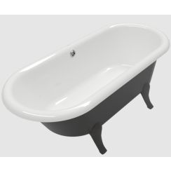 Villeroy & Boch Hommage Freistehende Badewanne 177.1x77.1 cm oval weiß-schwarz UBQ180HOM7WR7V-01