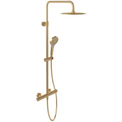 Villeroy & Boch Verve Showers Duschset Wandmontage mit Thermostat mit Regenbrause gold TVS10900500076