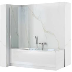 Rea Lagos Badewannenabtrennung 70 cm einteilig chrom Glanz/durchsichtiges Glas REA-W5674