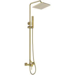 Laveo Pola Duschset Wandmontage mit Regenbrause gold PLA_GBKX