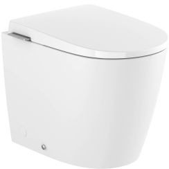 Roca Avant WC-Becken mit Absenkautomatik-Sitz stehend Spülrandlos mit Wirbelspülung weiß Glanz A80336MS00