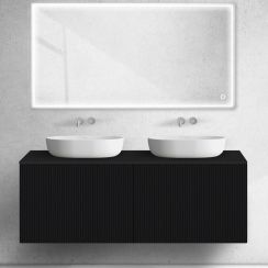 Oltens Lun Rilla Badschrank 140x44.7x52 cm Unterschrank hängend schwarze Matte 60039300
