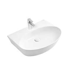 Oltens Luma Waschbecken 51x41.5 cm oval Klassisch weiß glanz 41007000
