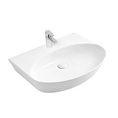 Oltens Luma Waschbecken 59.5x44 cm oval Klassisch weiß glanz 41008000