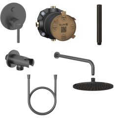 Set Badewannen- und Duscharmatur Kludi Nova Fonte Puristic 20759N215, Kopfbrause Kludi A-QA 64325N2-00, 66514N2-00, 88022, 39120N2-00, 65567N2-00, 61071N2-00