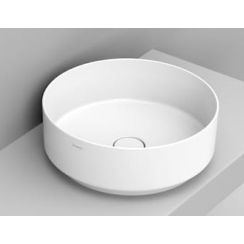 Ceramica Dolomite Noemi Waschbecken 44x44 cm rund Aufsatzwaschbecken weiß matte D310541