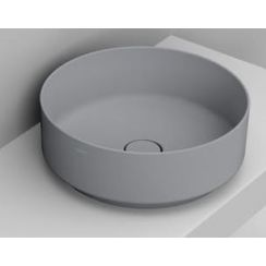 Ceramica Dolomite Noemi Waschbecken 44x44 cm rund Aufsatzwaschbecken grauer Stein matte D310545