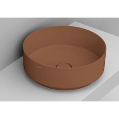 Ceramica Dolomite Noemi Waschbecken 44x44 cm rund Aufsatzwaschbecken braun/beige matte D310561