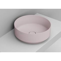 Ceramica Dolomite Noemi Waschbecken 44x44 cm rund Aufsatzwaschbecken rosa matte D310565