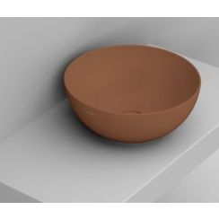 Ceramica Dolomite Noemi Waschbecken 44x44 cm rund Aufsatzwaschbecken braun/beige matte D310661
